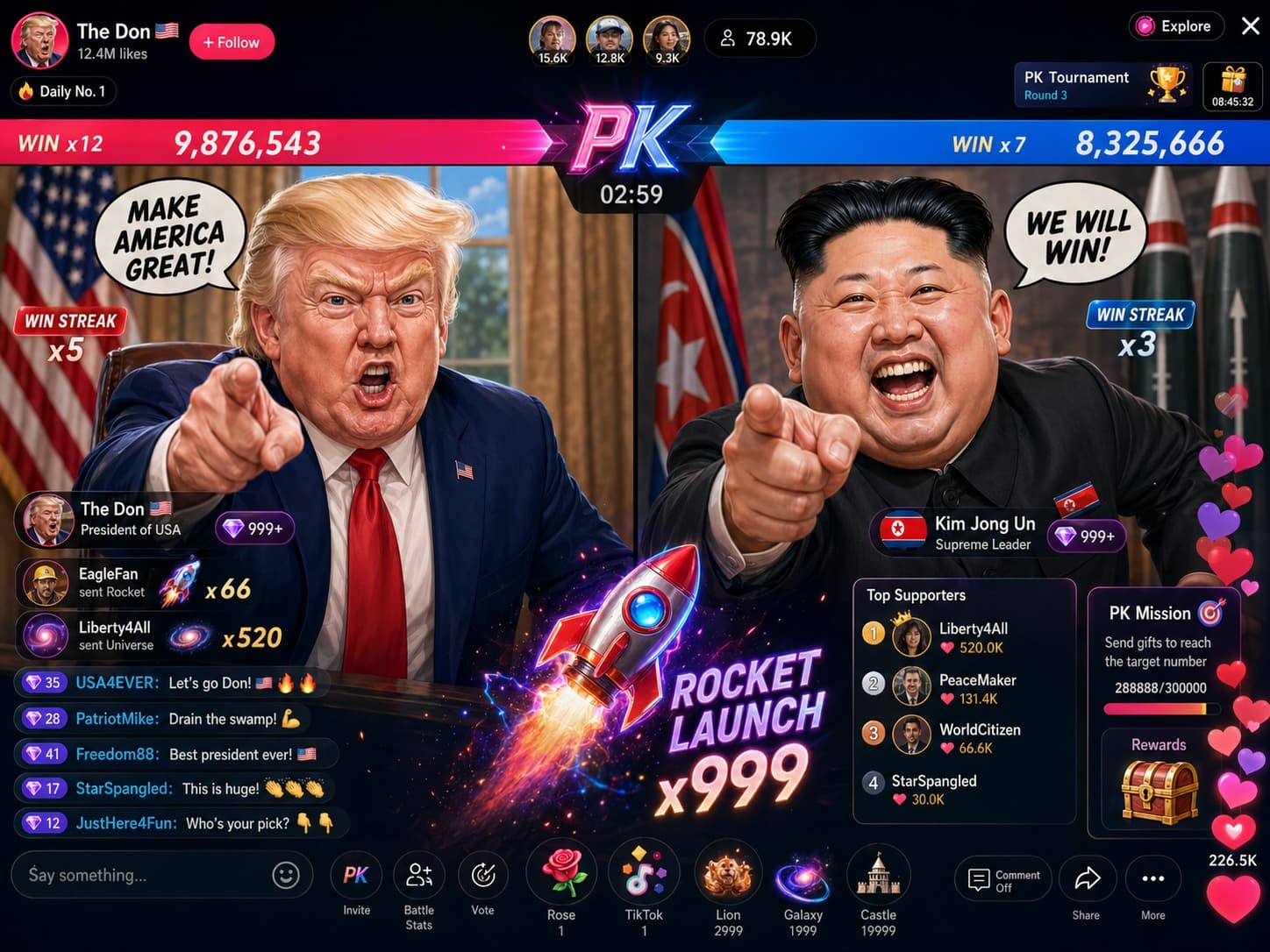 TikTok-Style Livestream PK